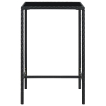 Set Bar da Giardino 3 pz in Polyrattan Nero