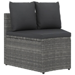 Set Divani da Giardino 4 pz con Cuscini in Polyrattan Grigio