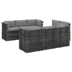 Set Divani da Giardino su Pallet 9 pz con Cuscini Massello Pino