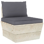 Set Divani da Giardino su Pallet 9 pz con Cuscini Legno Abete