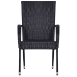 Set Mobili da Pranzo per Giardino 3 pz Polyrattan Nero