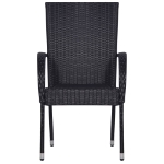 Set Mobili da Pranzo Giardino 7 pz in Polyrattan Nero