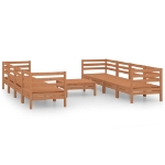 Set Divani da Giardino 9 pz Miele in Legno Massello di Pino
