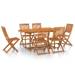 Set Pranzo da Giardino 7 pz in Legno Massello di Acacia