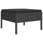 Set Divani da Giardino 6 pz con Cuscini in Polyrattan Nero