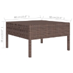 Set Divani da Giardino 5 pz con Cuscini in Polyrattan Marrone