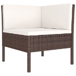 Set Divani da Giardino 14 pz con Cuscini in Polyrattan Marrone