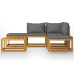 Set Divani Giardino 6 pz con Cuscini Legno Massello di Acacia