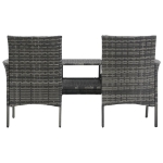 Divano da Giardino a 2 Posti con Tavolino Polyrattan Antracite