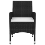 Set da Pranzo da Giardino 3 pz con Cuscini Polyrattan e Vetro