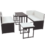 Set da Giardino 5 pz Pieghevole in Acciaio e Polyrattan Marrone