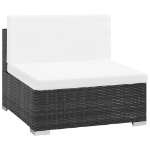 Set Divani da Giardino 8 pz con Cuscini in Polyrattan Nero