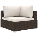 Set Divani da Giardino 9 pz con Cuscini in Polyrattan Marrone