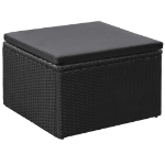 Set Divani da Giardino 3 pz in Polyrattan Nero e Grigio