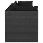 Set Divani da Giardino 4 pz con Cuscini in Polyrattan Nero