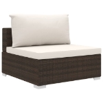 Set Divani da Giardino 9 pz con Cuscini in Polyrattan Marrone