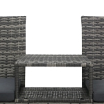 Divano da Giardino a 2 Posti con Tavolino Polyrattan Antracite