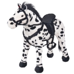 Giocattolo Cavallo di Peluche Nero e Bianco XXL