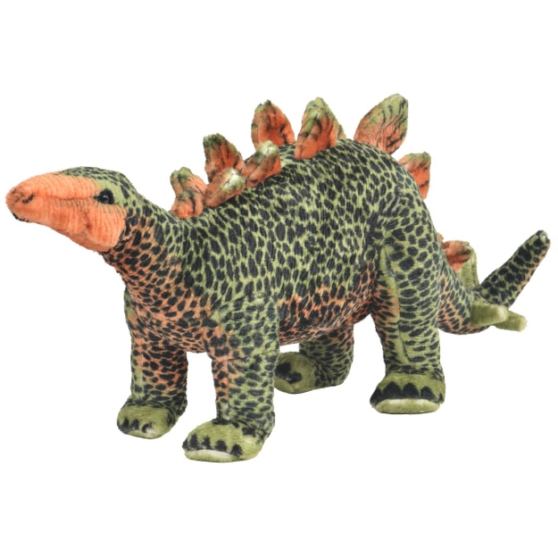 Dinosauro Stegosauro di Peluche Giocattolo Verde Arancione XXL