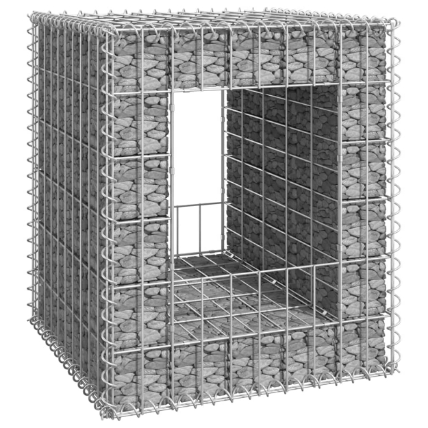 Cesto a Gabbione a Torre 50x50x60 cm in Ferro