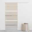 Porta Scorrevole in Vetro ESG e Alluminio 90x205 cm Argento