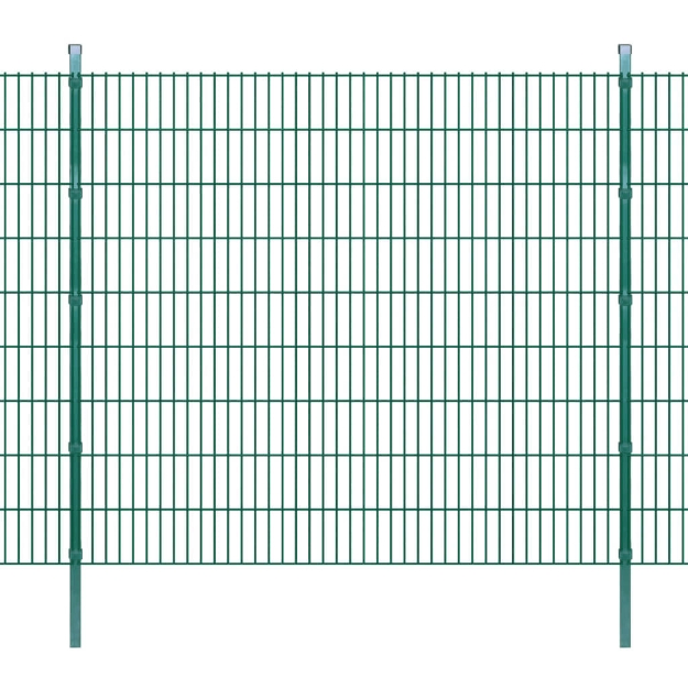 Pannello di recinzione 2D giardino con paletti 2008x1830 mm 6m verde