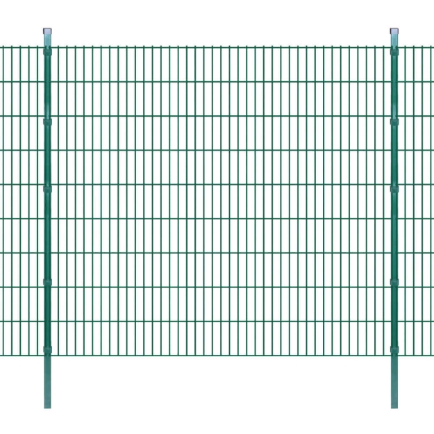 Pannello di recinzione 2D giardino con paletti 2008x1830 mm 18m verde