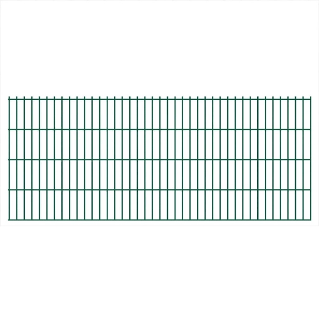 2D Pannelli Recinzione Giardino 2,008x0,83 m 4 m (Totale) Verde