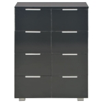 Credenza con Finitura Lucida Nera 60x35x80 cm in Truciolato