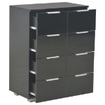 Credenza con Finitura Lucida Nera 60x35x80 cm in Truciolato