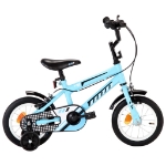 Bici per Bambini 12 Pollici Nera e Blu