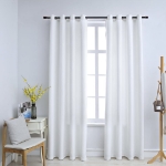 Tende Oscuranti con Anelli in Metallo 2 pz Avorio 140x245 cm