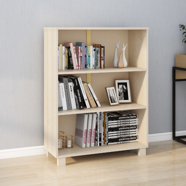 Libreria Marrone Miele 85x35x112 cm in Legno Massello di Pino