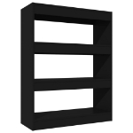 Libreria/Divisorio Nero 80x30x103 cm in Legno Multistrato