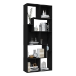 Libreria Nera 67x24x161 cm in Truciolato