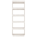 Libreria/Divisorio Bianco 60x35x167cm in Legno Massello di Pino