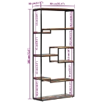 Libreria 80x30x180 cm in Massello di Recupero