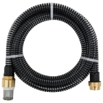 Tubo di Aspirazione con Connettori in Ottone 5 m 25 mm Nero