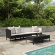 Set Divani da Giardino 9 pz con Cuscini in Polyrattan Nero