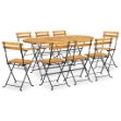 Set da Pranzo Pieghevole per Giardino 9pz in Massello di Acacia