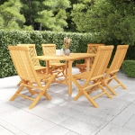 Set da Pranzo da Giardino 7 pz in Legno Massello di Teak