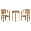 Set da Pranzo da Giardino 3 pz con Cuscini in Massello di Teak