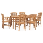 Set da Pranzo da Giardino 7 pz in Legno Massello di Teak