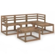 Set Divani Giardino 5pz in Legno di Pino Impregnato Marrone
