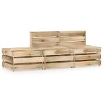 Set Divani da Giardino 3 pz in Legno di Pino Impregnato Verde