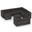 Set Divani da Giardino 10 pz in Legno di Pino Impregnato Grigio