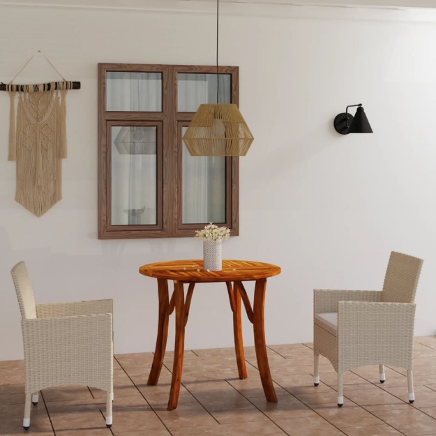 Set Mobili da Pranzo per Giardino 3 pz Beige