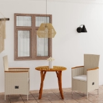 Set Mobili da Pranzo per Giardino 3 pz Beige