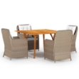 Set Mobili da Pranzo per Giardino 5 pz Marrone
