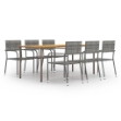 Set Mobili da Pranzo da Giardino 7 pz in Polyrattan Antracite